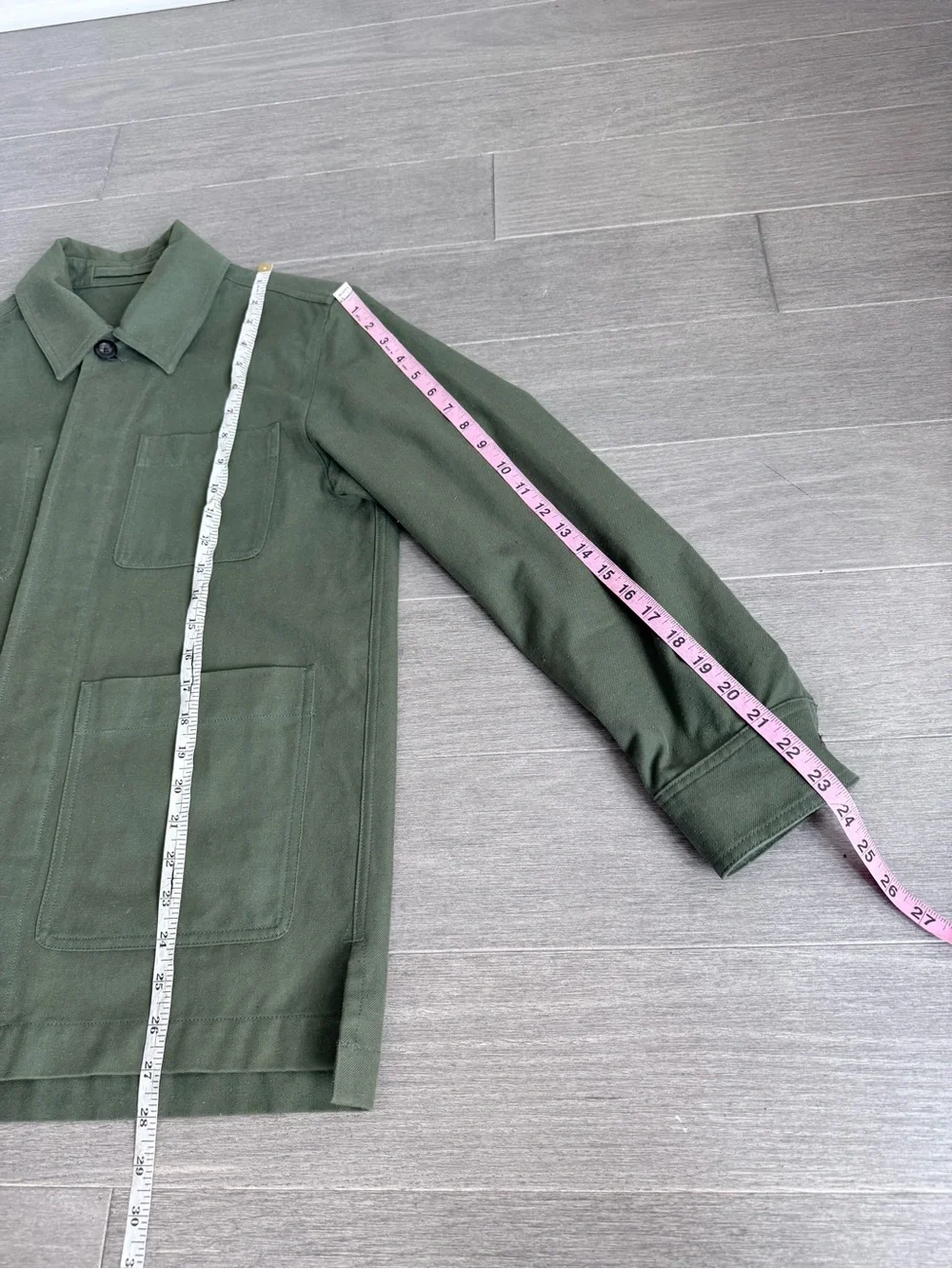 MR P. Cotton Field Jacket Olive Green Military Utility Textured Work Men’s S
